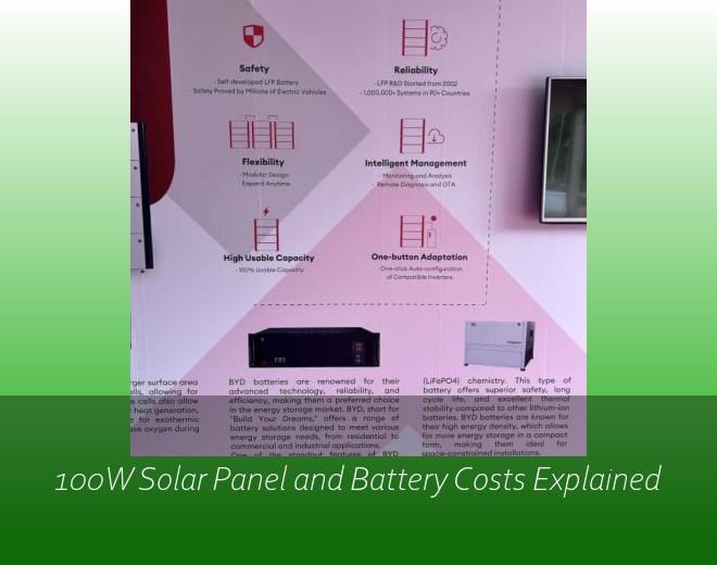100W Solar Panel and Battery Costs Explained